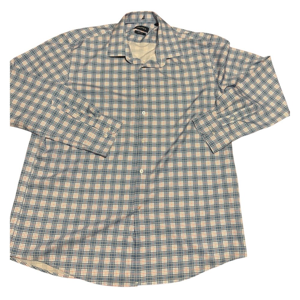Nautica Shirt Mens Extra Large Dress Shirt Plaid‎